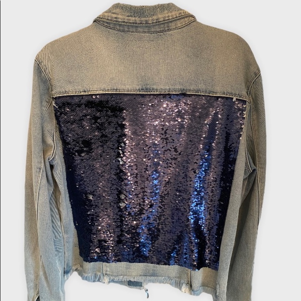 NWOT Sequin denim jacket